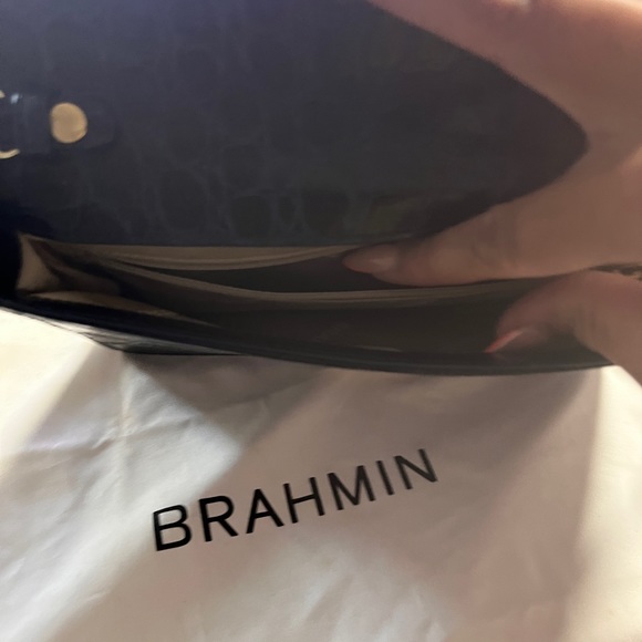 New BRAHMIN Blue LEATHER crossbody purse / handbag with strap - NWOT - Picture 2 of 8